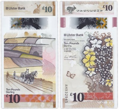 купить Северная Ирландия 10 фунтов 2018 (Pick **) Ulster Bank пластик