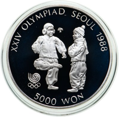 купить Южная Корея 1987 5000 вон "XXIV Летние Олимпийские Игры, Сеул 1988 - Чеги Чаги"