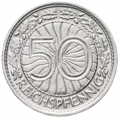 купить Германия 50 рейхспфеннигов (reichspfennig) 1929 A знак монетного двора "A" — Берлин
