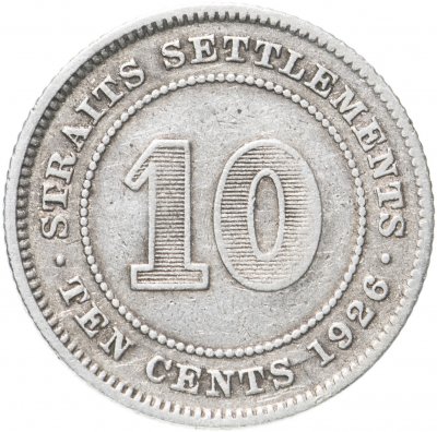 купить Стрейтс Сетлментс 10 центов (cents) 1926