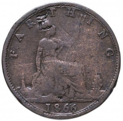 купить Великобритания 1 фартинг (farthing) 1866