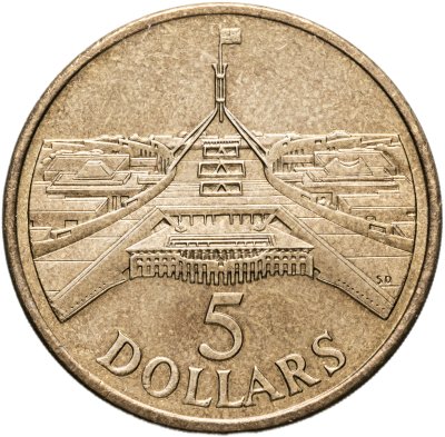 купить Австралия 5 долларов (dollars) 1988 "Здание парламента"
