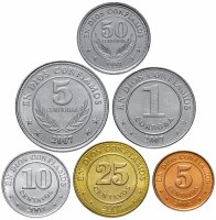купить Никарагуа набор монет 1997-2007 (6 штук, UNC)