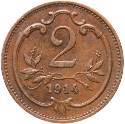 купить Австрия 2 геллера (heller) 1914