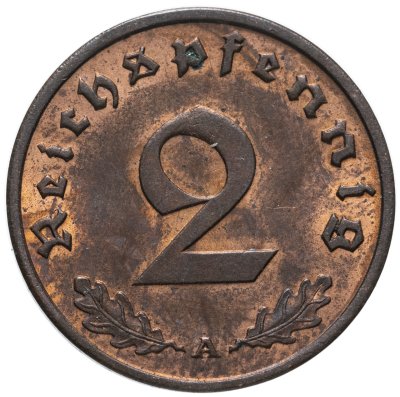 купить Германия (Третий рейх) 2 рейхспфеннига (reichspfennig) "А" 1938