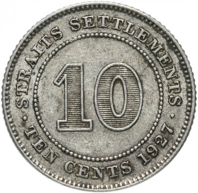 купить Стрейтс Сетлментс 10 центов (cents) 1927