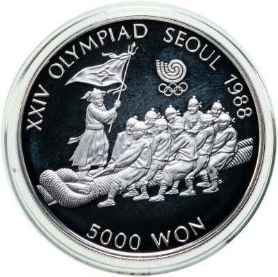 купить Южная Корея 5000 вон (won) 1986 "XXIV летние Олимпийские Игры, Сеул 1988 - Перетягивание каната"