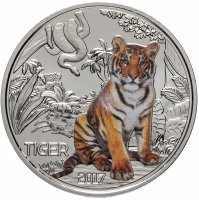 Купить Австрия 3 евро 2017 "Тигр" (цветная)