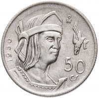 Купить Мексика 50 сентаво 1950 год (Куаутемок)