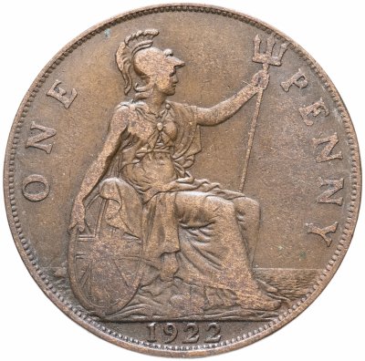 купить Великобритания 1 пенни (penny) 1911-1926 Георг V (большой портрет), случайная дата