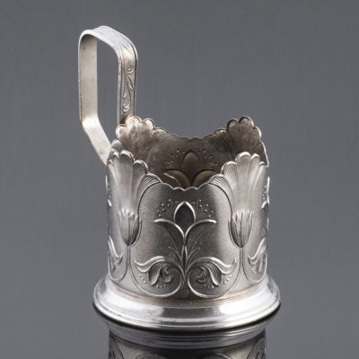 купить Подстаканник "Лилия", мельхиор, завод "Ленэмальер", СССР, 1950-1960 гг.