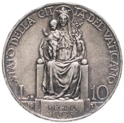 купить Ватикан 10 лир (lire) 1934