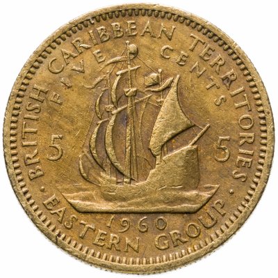 купить Восточные Карибы 5 центов (cents) 1955-1965, случайная дата