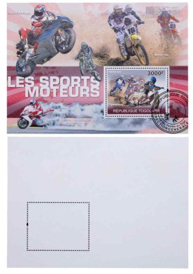 купить Того марки квартблок "Мотоциклы. Машины. Гонки" 3000 франков 2010