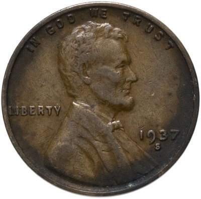 купить США 1 цент (cent) 1937 S