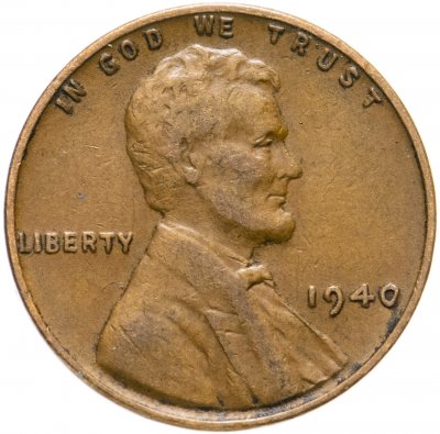 купить США 1 цент (cent) 1940 Линкольн, без обозначения монетного двора