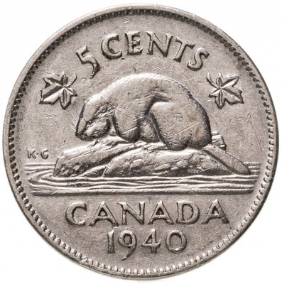 купить Канада 5 центов (cents) 1940
