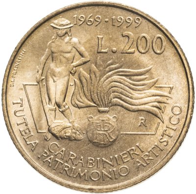 купить Италия 200 лир 1999 "Карабинеры, защита культурного наследия"
