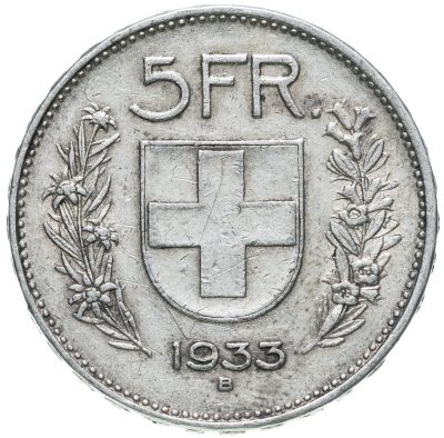 купить Швейцария 5 франков (francs) 1933