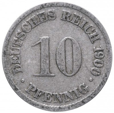 купить Германия 10 рейх пфеннигов 1900 "D"