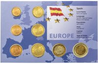 Купить Испания набор монет евро 1999-2002 (8 монет в буклете)