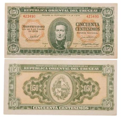 купить Уругвай 50 сентесимо 1939 (Pick 34)