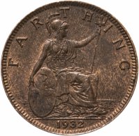 купить Великобритания 1 фартинг (farthing) 1932