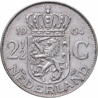 купить Нидерланды 2 1/2 гульдена (gulden) 1964