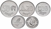 Купить Эквадор набор монет 1988 - 1992 год 1, 5, 10, 20 и 50 сукре (5 штук)