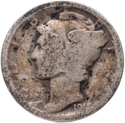 купить США 10 центов (дайм, one dime) 1916 Mercury Dime Без отметки монетного двора