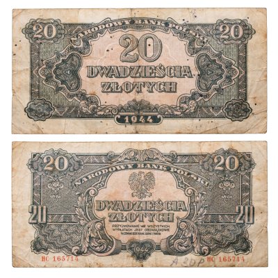 купить Польша 20 злотых 1944 год