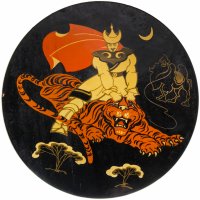 Купить Настенное панно с мифологическим сюжетом, оргалит, роспись, Монголия, 1970-1990 гг.