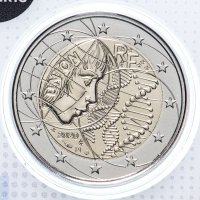 Купить Франция 2 евро 2020 "Медицинские исследования", коинкарта, надпись "Merci"