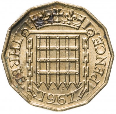 купить Великобритания 3 пенса (pence) 1967