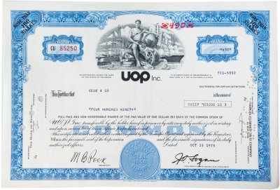 купить Акция США UOP inc. 1975 г.