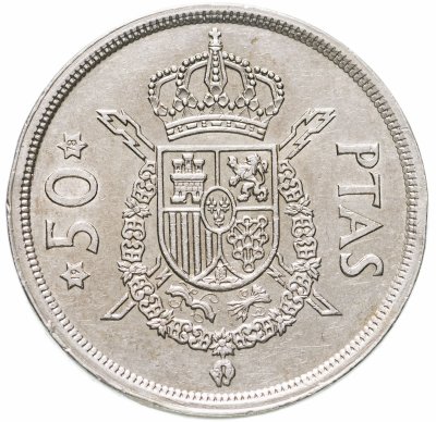 купить Испания 50 песет (pesetas) 1975, 78 внутри звезды