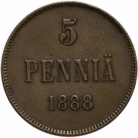 Купить 5 пенни 1888, монета для Финляндии