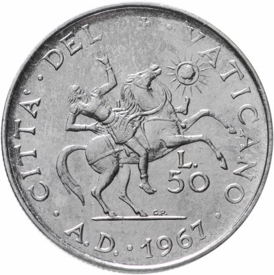 купить Ватикан 50 лир (lire) 1967