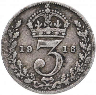 купить Великобритания 3 пенса (pence) 1916