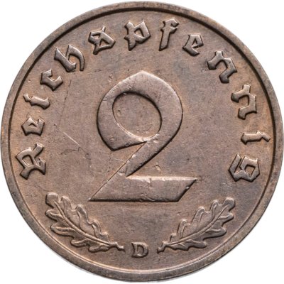 купить Германия (Третий рейх) 2 рейхспфеннига 1936 D