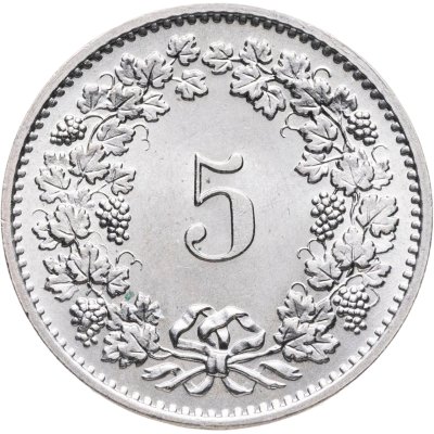 купить Швейцария 5 раппенов (rappen) 1971