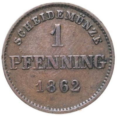 купить Германия, Бавария 1 пфенниг (pfenning) 1862