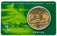 Купить Австралия 5 долларов (dollars) 2000 "Олимпийские игры в Сиднее - Гребля" (в коинкарте)