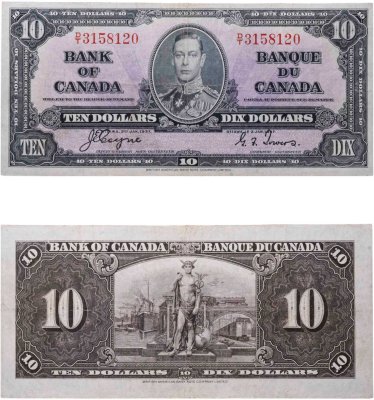 купить Канада 10 долларов 1937