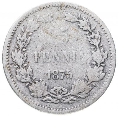 купить 25 пенни 1875 года S, монета для Финляндии