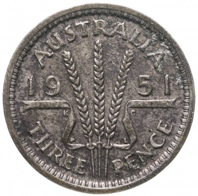 купить Австралия 3 пенса (pence) 1951