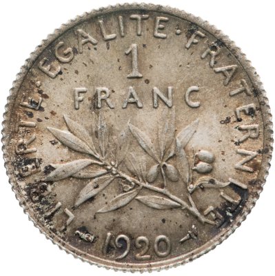 купить Франция 1 франк (franc) 1920