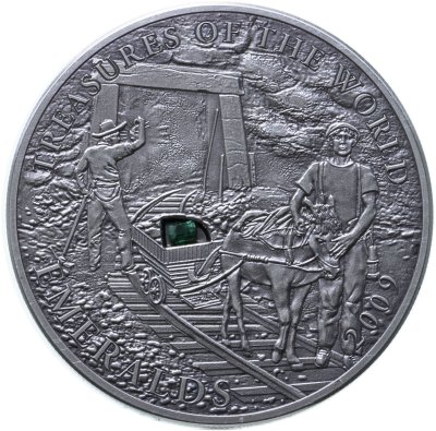 купить Палау 5 долларов 2009 "Сокровища мира - Изумруд" в футляре