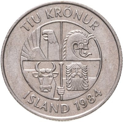 купить Исландия 10 крон (kronur) 1984