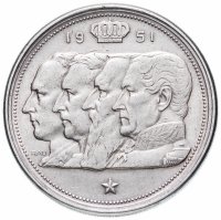 Купить Бельгия 100 франков (francs) 1951, надпись на голландском "BELGIЁ"